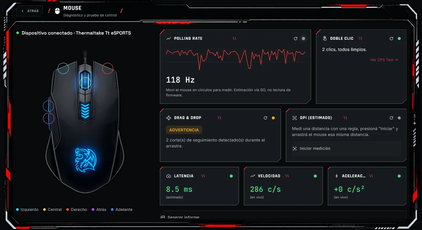 Diagnóstico de Mouse en XC24 Diagnostics